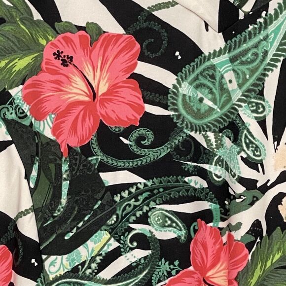 Attitudes by Renee Jersey Knit Top Women Petite 2XP Multicolor Floral V Neck - Picture 3 of 15